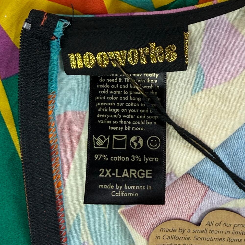 Nooworks Tropico Molly Mini Dress Colorful Abstract Cotton A Line NWT Size 2XL - Picture 7 of 13